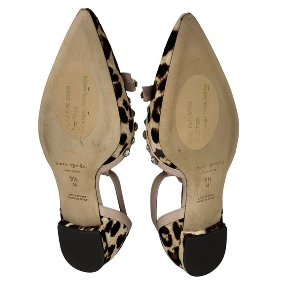 KATE SPADE NY Becca Calf Hair/Leather Leopard Pointed D'Orsay Flat 9.5 Italy EUC - Picture 4 of 4